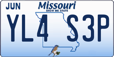 MO license plate YL4S3P