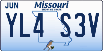 MO license plate YL4S3V