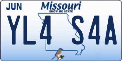 MO license plate YL4S4A