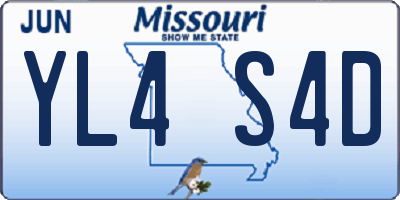 MO license plate YL4S4D