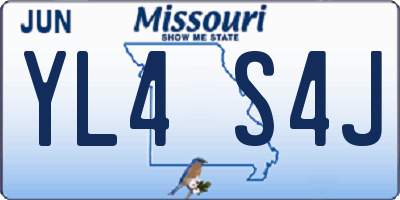MO license plate YL4S4J