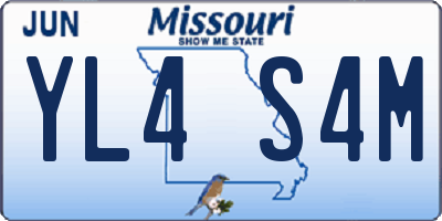 MO license plate YL4S4M