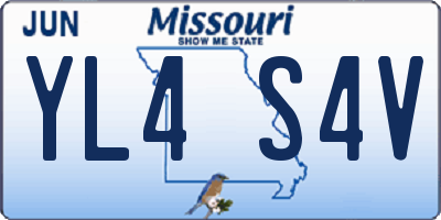 MO license plate YL4S4V