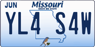 MO license plate YL4S4W