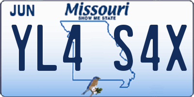MO license plate YL4S4X