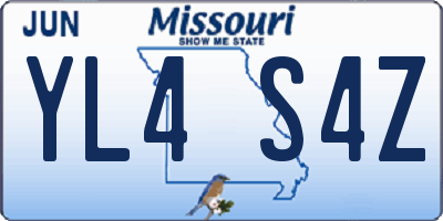 MO license plate YL4S4Z