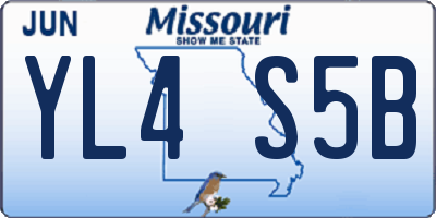 MO license plate YL4S5B