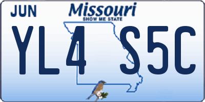 MO license plate YL4S5C