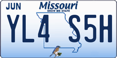 MO license plate YL4S5H