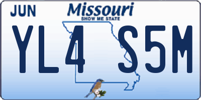 MO license plate YL4S5M