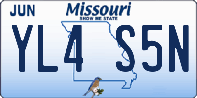 MO license plate YL4S5N