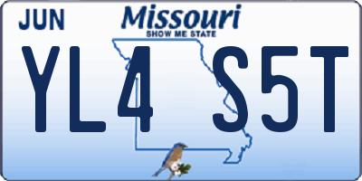 MO license plate YL4S5T