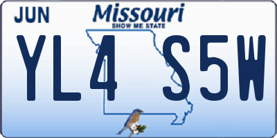 MO license plate YL4S5W