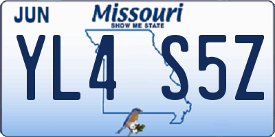 MO license plate YL4S5Z
