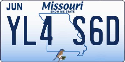 MO license plate YL4S6D