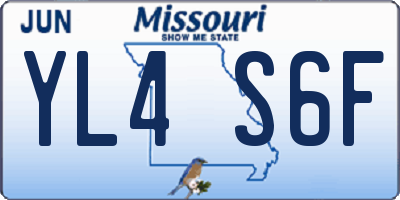 MO license plate YL4S6F