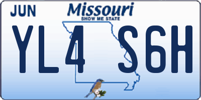MO license plate YL4S6H