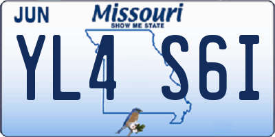 MO license plate YL4S6I