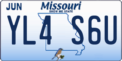 MO license plate YL4S6U