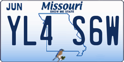 MO license plate YL4S6W