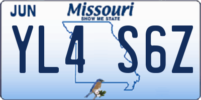 MO license plate YL4S6Z