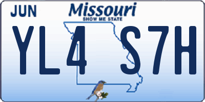 MO license plate YL4S7H