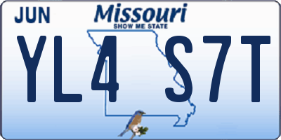 MO license plate YL4S7T