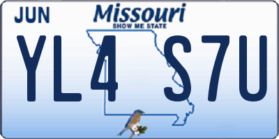 MO license plate YL4S7U