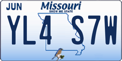 MO license plate YL4S7W
