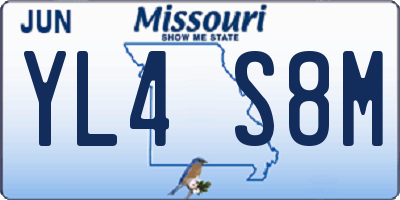 MO license plate YL4S8M
