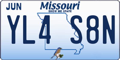 MO license plate YL4S8N