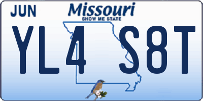 MO license plate YL4S8T