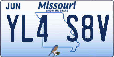 MO license plate YL4S8V
