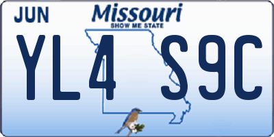 MO license plate YL4S9C