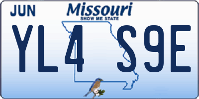MO license plate YL4S9E