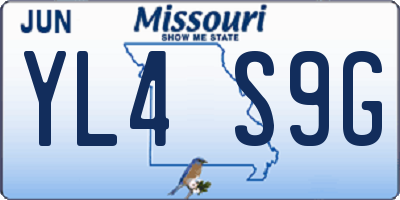 MO license plate YL4S9G