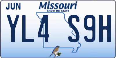 MO license plate YL4S9H