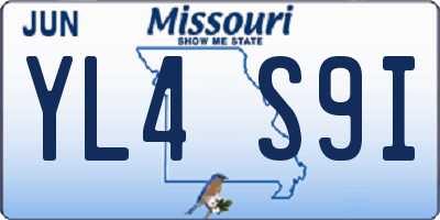 MO license plate YL4S9I