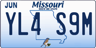 MO license plate YL4S9M
