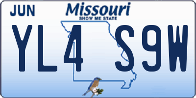 MO license plate YL4S9W