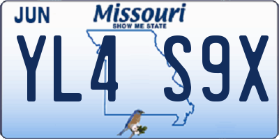 MO license plate YL4S9X