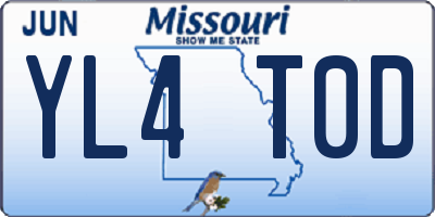 MO license plate YL4T0D