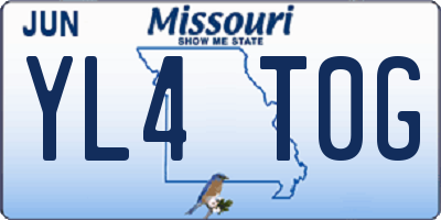 MO license plate YL4T0G