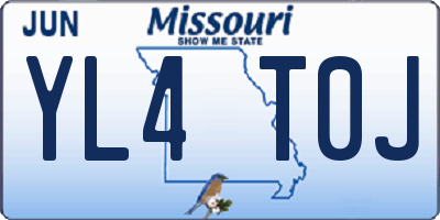 MO license plate YL4T0J