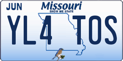 MO license plate YL4T0S