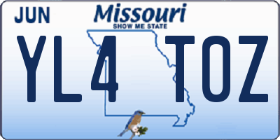 MO license plate YL4T0Z