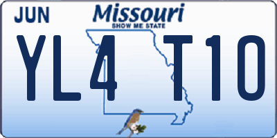 MO license plate YL4T1O