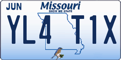 MO license plate YL4T1X
