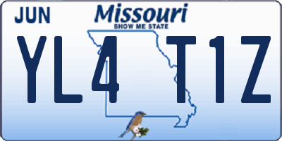 MO license plate YL4T1Z