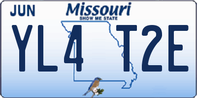 MO license plate YL4T2E
